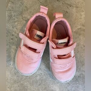Pink Canvas Velcro Vans